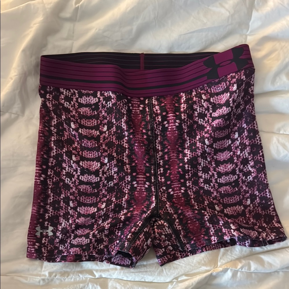 Under Armour Pink and Purple Athletic Shorts with Stretchy Fit